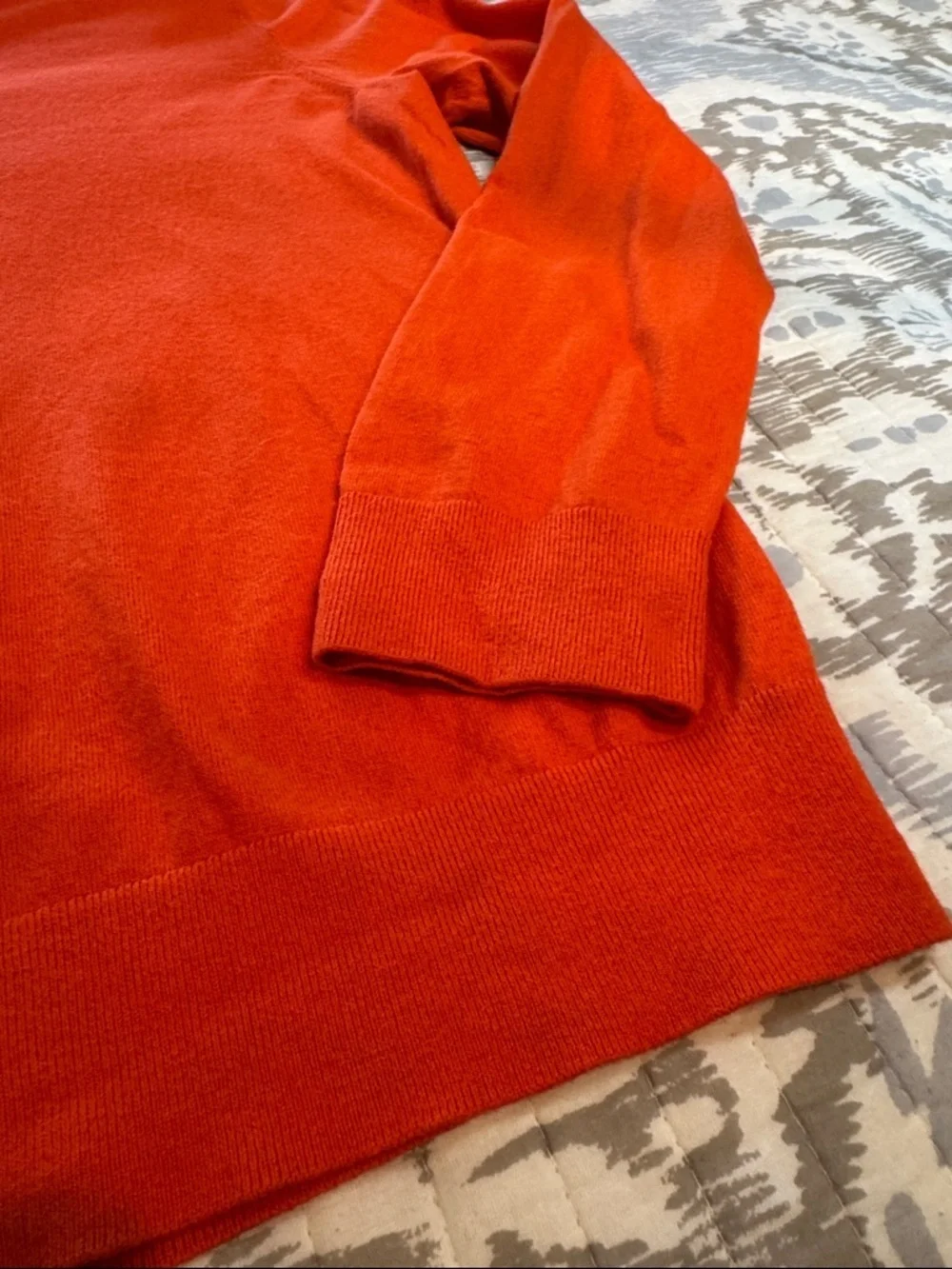 Banana Republic Men's Bright Orange Quarter-Zip Sweater; size XL